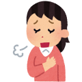 ほっと息を吐く女性のイラスト
