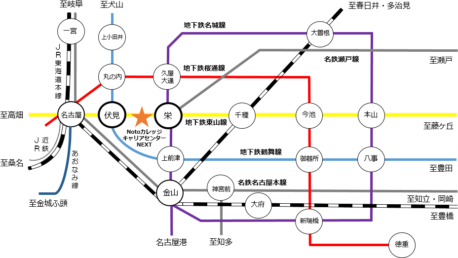 公共交通機関の案内図