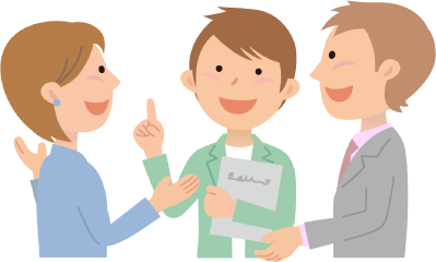 話し合う人達のイラスト